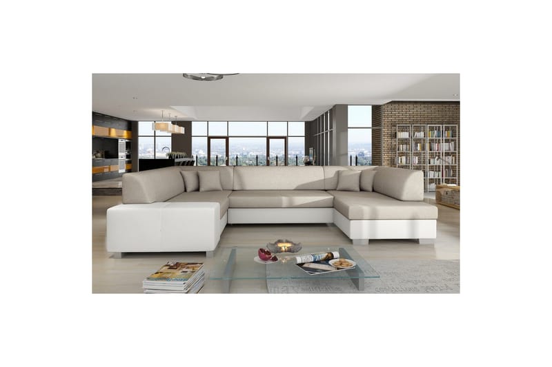 Hörnsoffa Eltap Havana 322x204x72 cm - Dora 21, Soft 17, Beige, White, Höger - Möbler - Vardagsrum - Bäddsoffor - Hörnbäddsoffa