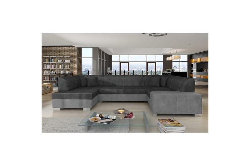 Hörnsoffa Eltap Havana 322x204x72 cm - Dora 96, Dora 90, Svart, Grå, Vänster - Möbler - Vardagsrum - Bäddsoffor - Hörnbäddsoffa