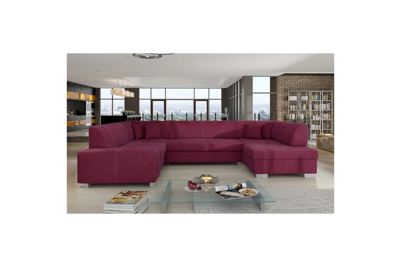 Hörnsoffa Eltap Havana 322x204x72 cm - Mat Velvet 68, Röd, Höger - Möbler - Vardagsrum - Bäddsoffor - Hörnbäddsoffa