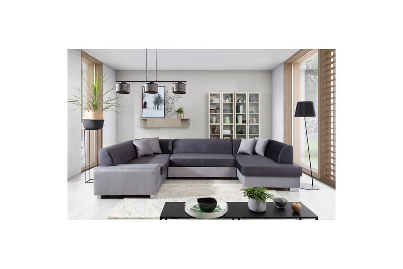 Hörnsoffa Eltap Havana 322x204x72 cm - Monolith 97, Monolith 84, Mörkgrå, Ljusgrå, Höger - Möbler - Vardagsrum - Bäddsoffor - Hörnbäddsoffa
