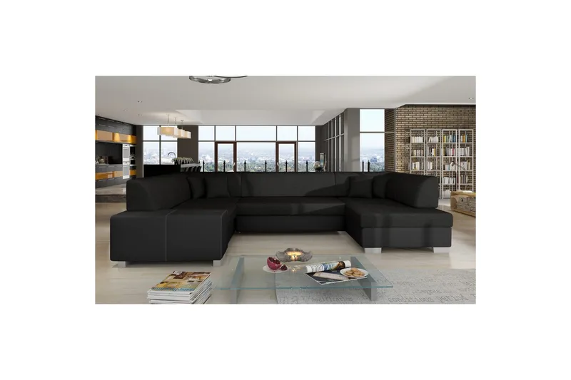 Hörnsoffa Eltap Isloren 322x204x72 cm - Sawana 14, Soft 11, Svart, Höger - Möbler - Vardagsrum - Bäddsoffor - Hörnbäddsoffa