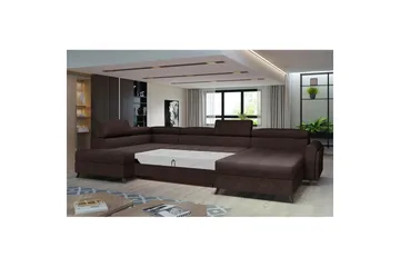Hörnsoffa Eltap Josette 360x200x92 cm - Dora 28, Mörkbrun, Vänster - Möbler - Vardagsrum - Bäddsoffor - U bäddsoffa