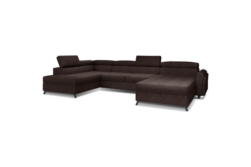 Hörnsoffa Eltap Josette 360x200x92 cm - Dora 28, Mörkbrun, Vänster - Möbler - Vardagsrum - Bäddsoffor - U bäddsoffa