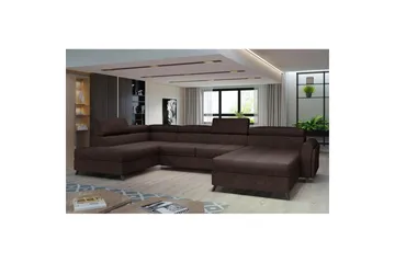 Hörnsoffa Eltap Josette 360x200x92 cm - Dora 28, Mörkbrun, Vänster - Möbler - Vardagsrum - Bäddsoffor - U bäddsoffa