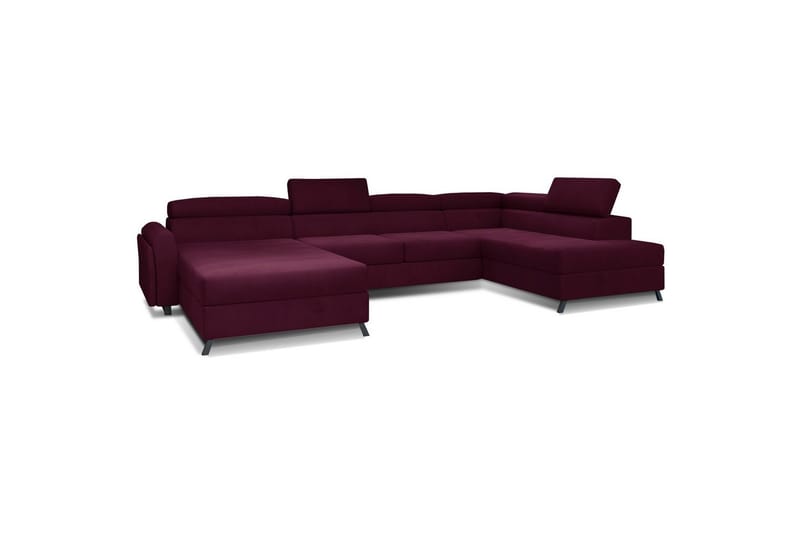 Hörnsoffa Eltap Josette 360x200x92 cm - Mat Velvet 68, Röd, Höger - Möbler - Vardagsrum - Bäddsoffor - U bäddsoffa