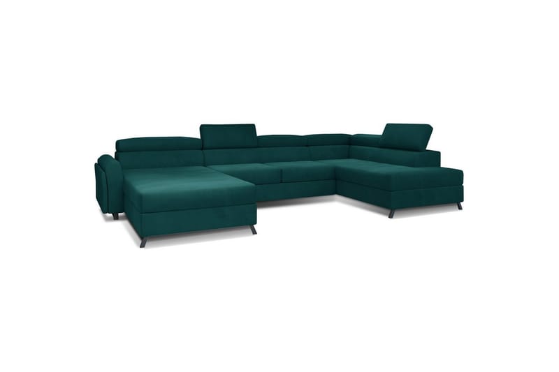 Hörnsoffa Eltap Josette 360x200x92 cm - Mat Velvet 75, Grön, Höger - Möbler - Vardagsrum - Bäddsoffor - U bäddsoffa
