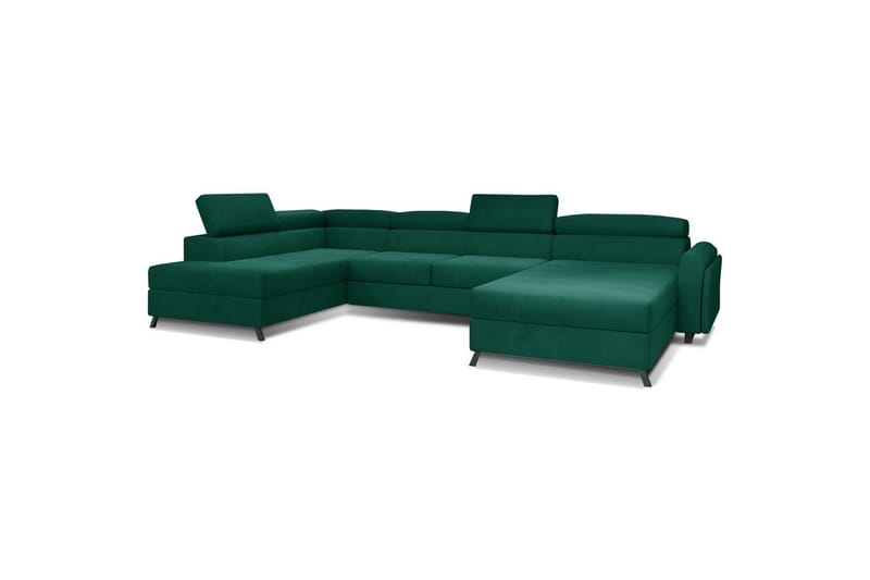 Hörnsoffa Eltap Josette 360x200x92 cm - Monolit 37, Grön, Vänster - Möbler - Vardagsrum - Bäddsoffor - U bäddsoffa