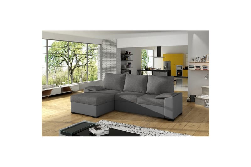 Hörnsoffa Eltap Letto 245x160x90 cm - Sawana 05, Soft 29, Grå - Möbler - Vardagsrum - Bäddsoffor