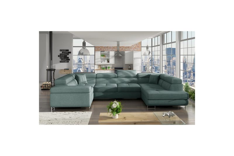 Hörnsoffa Eltap Letto 340x202x90 cm - Överdrag 70, blå, Höger - Möbler - Vardagsrum - Bäddsoffor - Hörnbäddsoffa