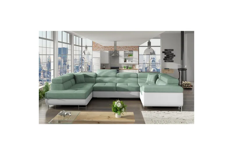 Hörnsoffa Eltap Letto 340x202x90 cm - Soro 34, Soft 17, Vänster - Möbler - Vardagsrum - Bäddsoffor - Hörnbäddsoffa