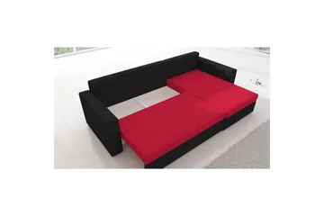 Hörnsoffa Eltap Livio 237x150x72 cm - Alova 04, Alova 46, Svart, Röd - Möbler - Vardagsrum - Bäddsoffor