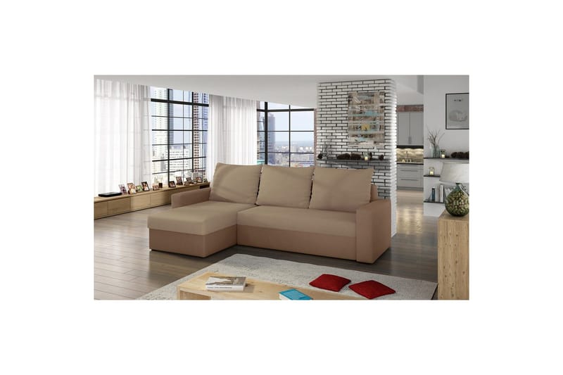 Hörnsoffa Eltap Livio 237x150x72 cm - Alova 07, Alova 66, Beige - Möbler - Vardagsrum - Bäddsoffor