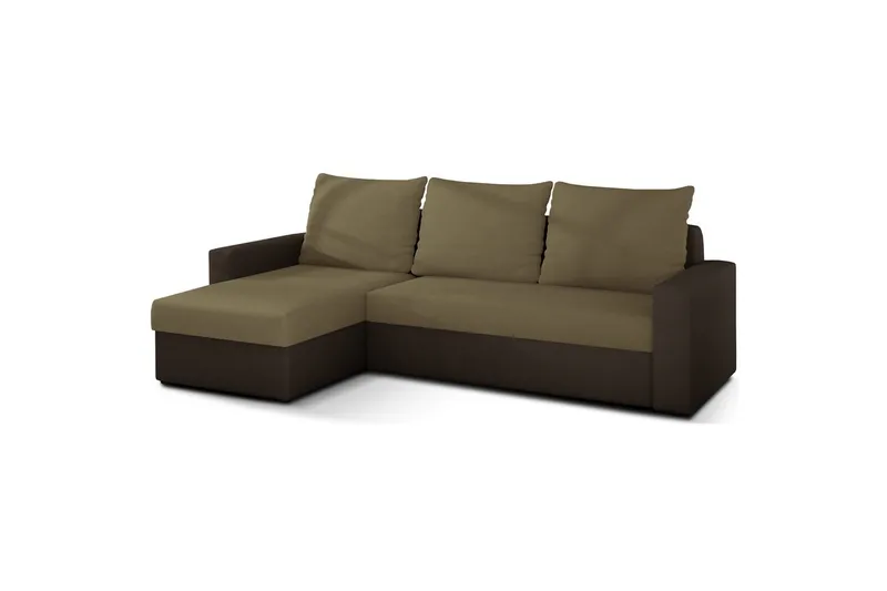 Hörnsoffa Eltap Livio 237x150x72 cm, Alova 07, Alova 67, Beige, Brun