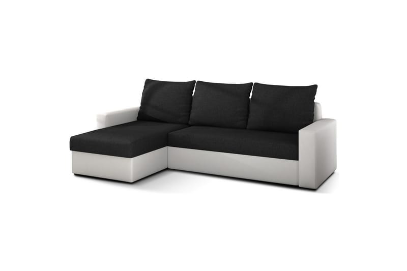 Hörnsoffa Eltap Livio 237x150x72 cm - Sawana 14, Soft 17, Svart, Vit - Möbler - Vardagsrum - Bäddsoffor