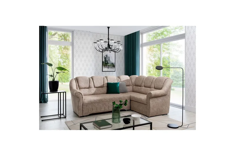 Hörnsoffa Eltap Lord II 243x195x112 cm, Dora 21, Beige, Höger