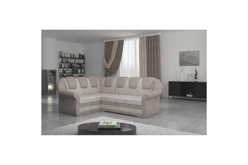 Hörnsoffa Eltap Lord II 243x195x112 cm, Dora 21, Dora 22, Beige, Brun, Vänster