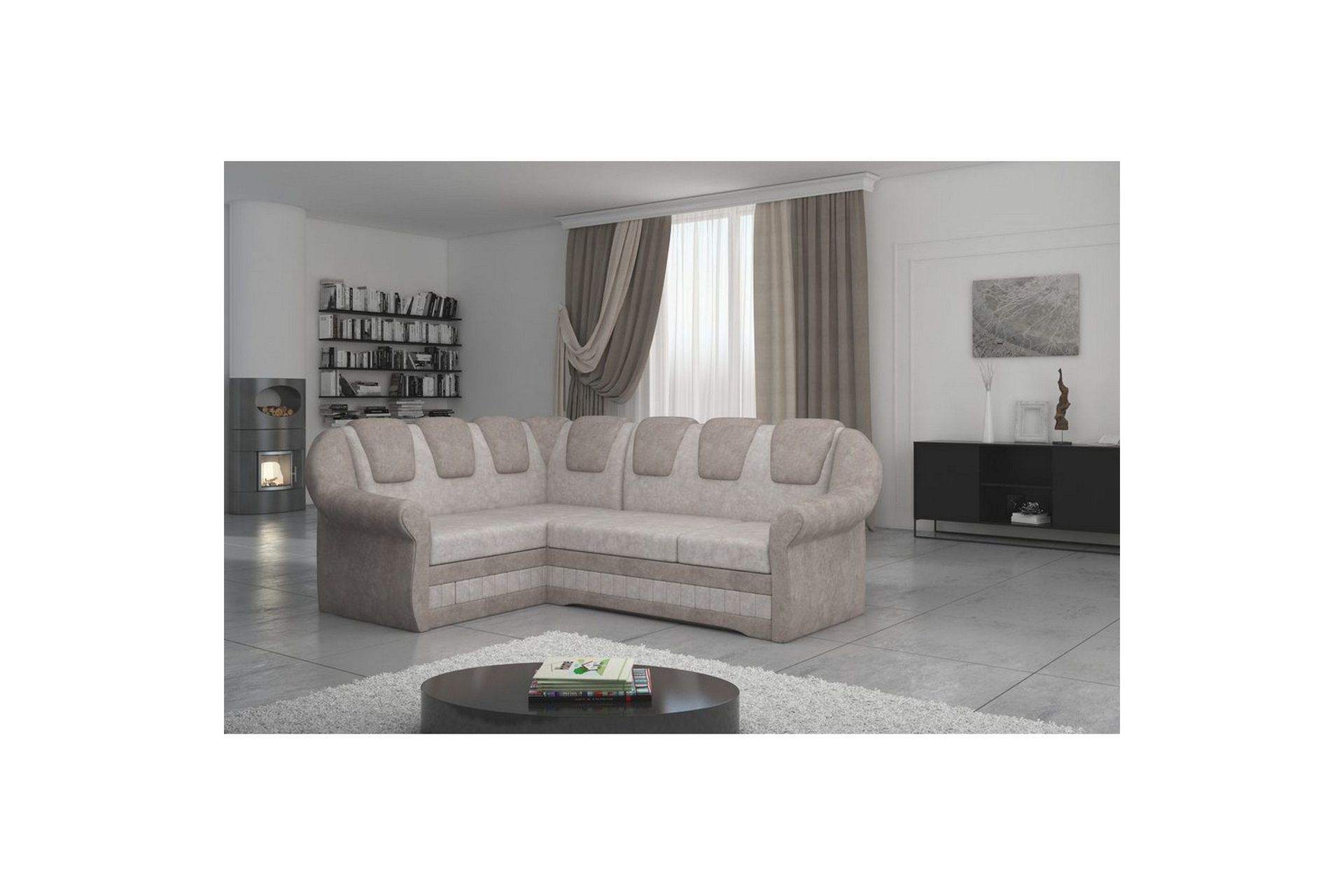 H&ouml;rnsoffa Eltap Lord II 243x195x112 cm - Dora 21, Dora 22, Beige, Brun, V&auml;nster