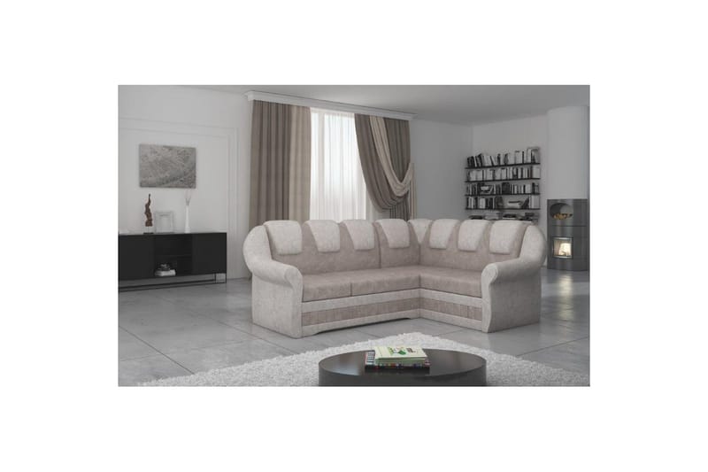 Hörnsoffa Eltap Lord II 243x195x112 cm - Dora 22, Dora 21, Brun, Beige, Höger - Möbler - Vardagsrum - Bäddsoffor - Hörnbäddsoffa