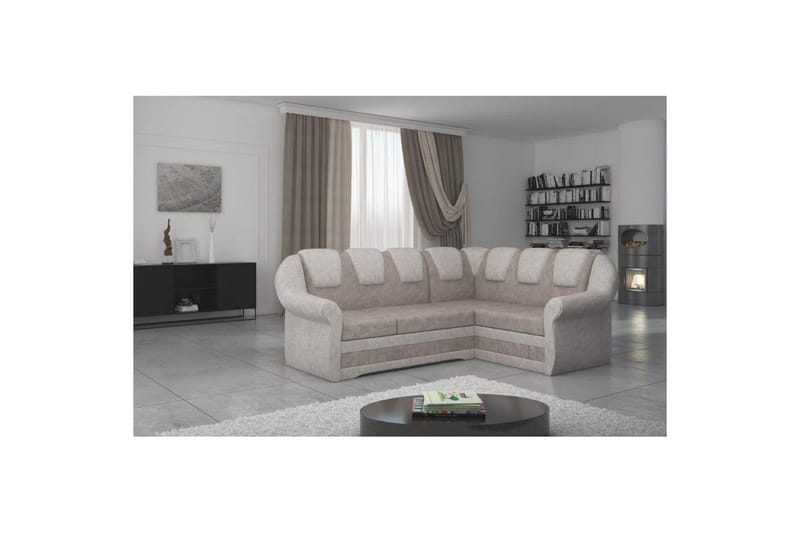 Hörnsoffa Eltap Lord II 243x195x112 cm, Dora 22, Dora 21, Brun, Beige, Höger