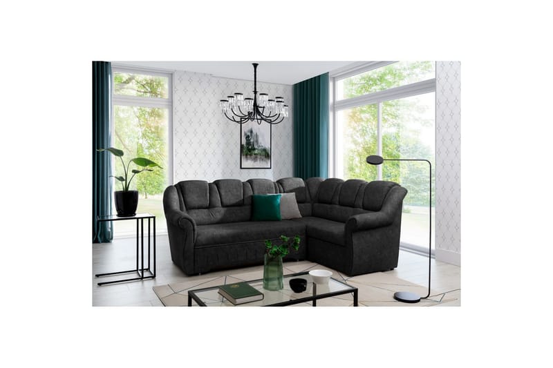 Hörnsoffa Eltap Lord II 243x195x112 cm - Dora 95, Mörkgrå, Höger - Möbler - Vardagsrum - Bäddsoffor - Hörnbäddsoffa