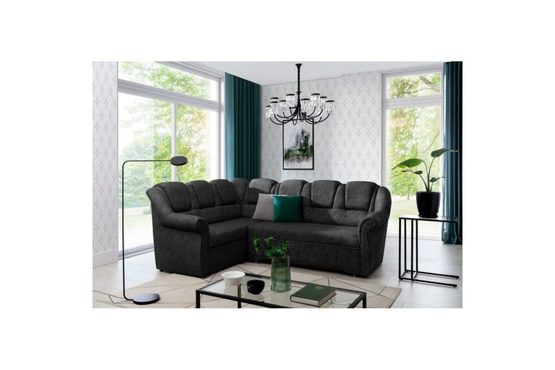 Hörnsoffa Eltap Lord II 243x195x112 cm - Dora 95, Mörkgrå, Vänster - Möbler - Vardagsrum - Bäddsoffor - Hörnbäddsoffa