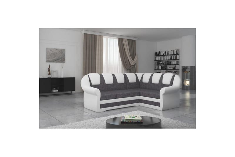 Hörnsoffa Eltap Lord II 243x195x112 cm - Sawana 05, Soft 17, Grå, Vit, Höger - Möbler - Vardagsrum - Bäddsoffor - Hörnbäddsoffa
