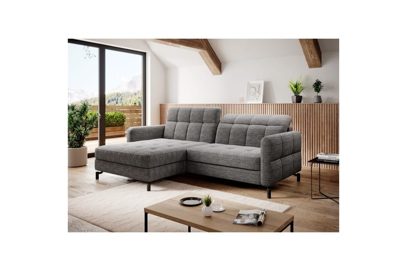 Hörnsoffa Eltap Lorelle 225x160x105 cm - Berlin 01, Grå, Vänster - Möbler - Vardagsrum - Bäddsoffor