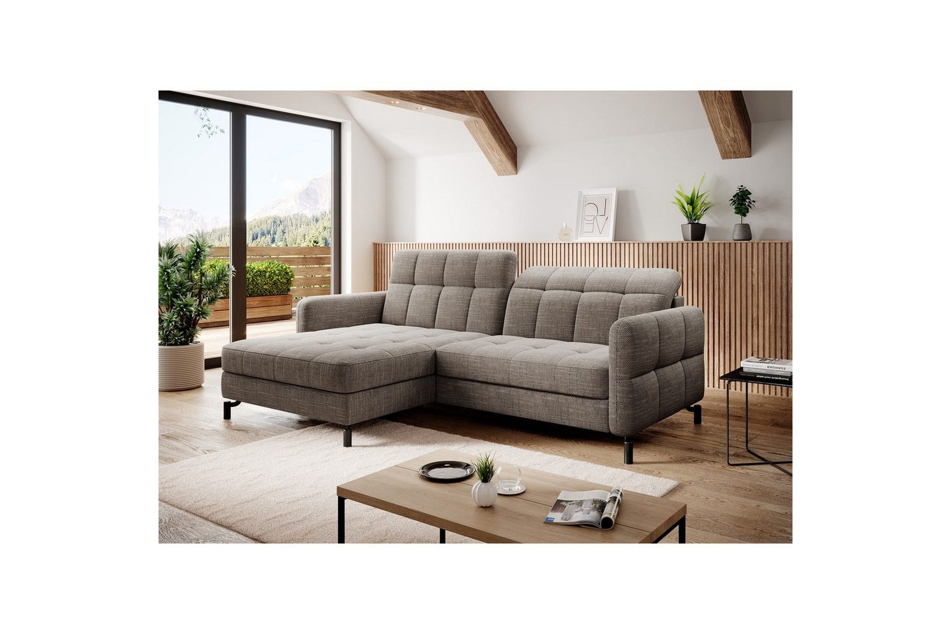 H&ouml;rnsoffa Eltap Lorelle 225x160x105 cm - Berlin 03, Beige, V&auml;nster