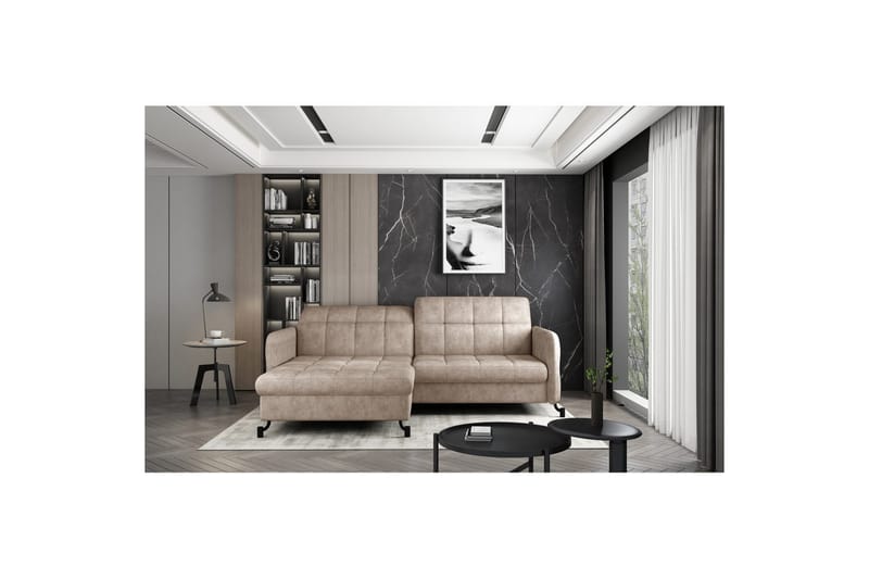 Hörnsoffa Eltap Lorelle 225x160x105 cm - Dora 21, Beige, Vänster - Möbler - Vardagsrum - Bäddsoffor