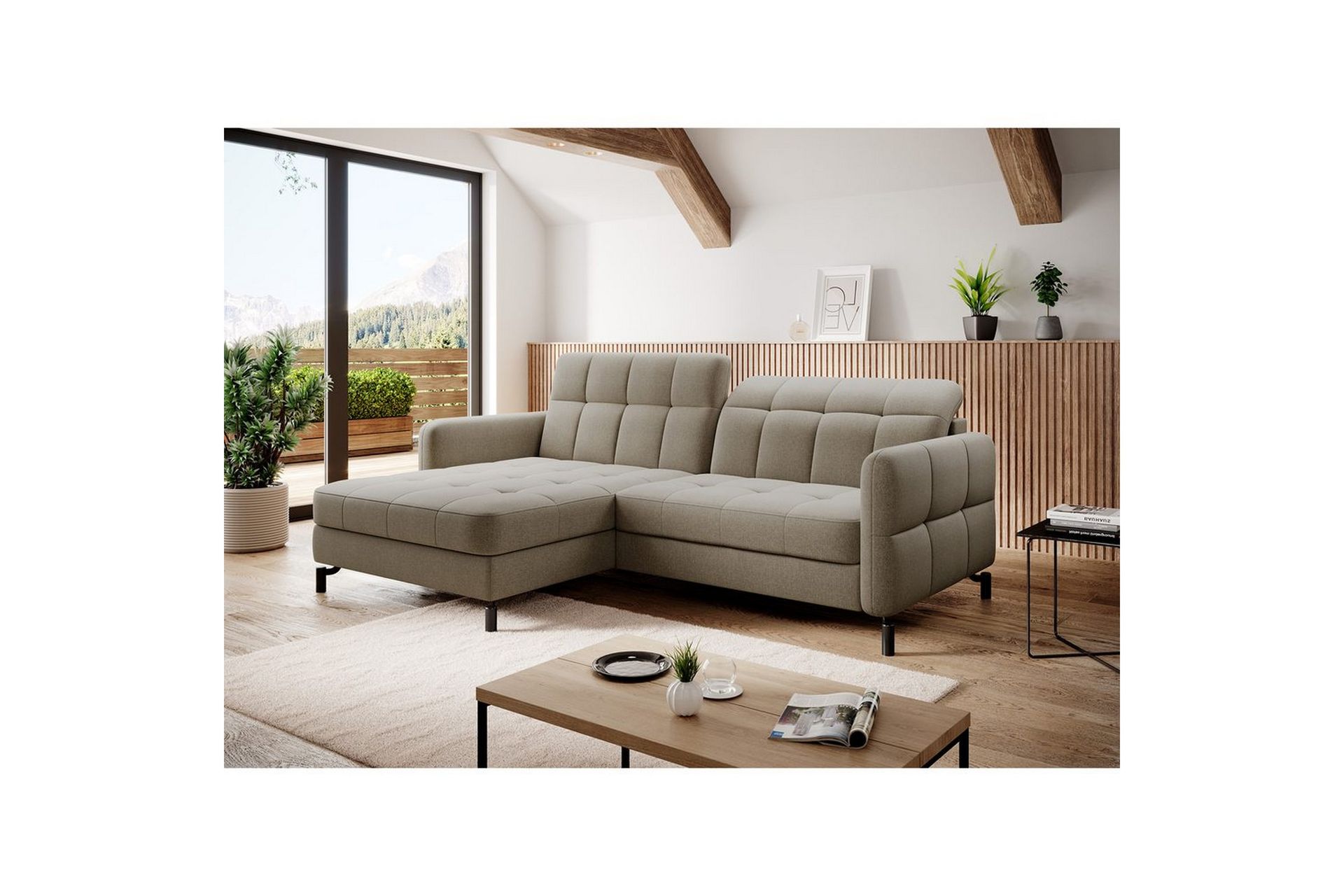 hörnsoffa eltap lorelle 225x160x105 cm - inari 23, brun, vänster