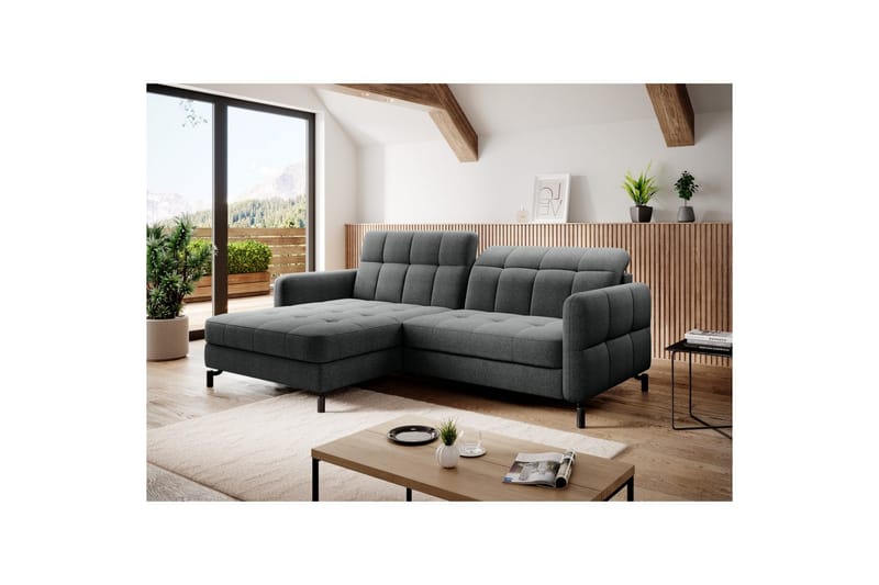 Hörnsoffa Eltap Lorelle 225x160x105 cm - Inari 96, Mörkgrå, Vänster - Möbler - Vardagsrum - Bäddsoffor