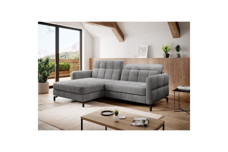 Hörnsoffa Eltap Lorelle 225x160x105 cm - Monolit 84, Ljusgrå, Vänster - Möbler - Vardagsrum - Bäddsoffor