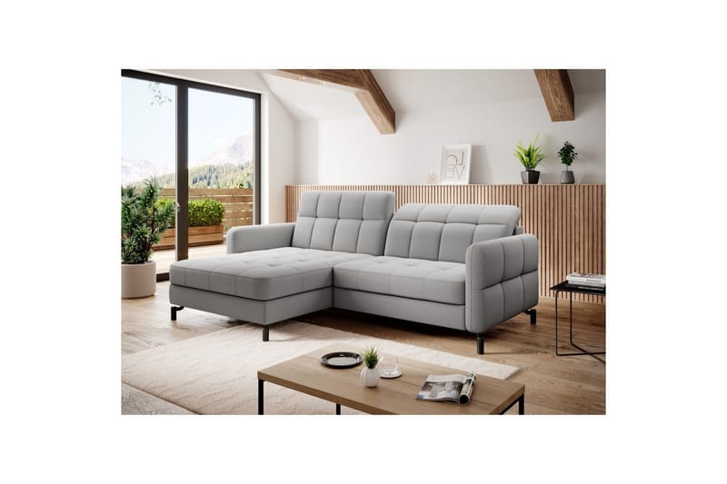 Hörnsoffa Eltap Lorelle 225x160x105 cm - Omega 02, Grå, Vänster - Möbler - Vardagsrum - Bäddsoffor