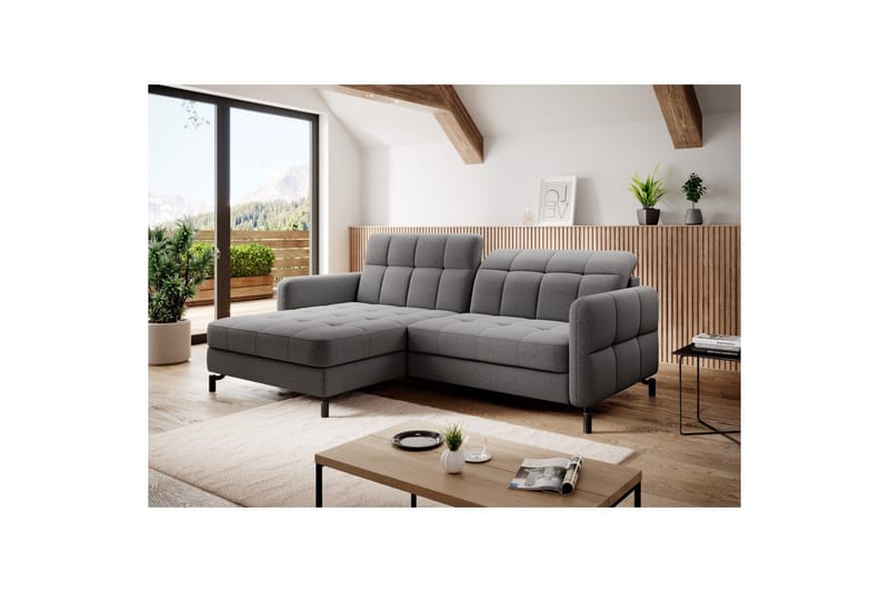 Hörnsoffa Eltap Lorelle 225x160x105 cm - Omega 13, Mörkgrå, Vänster - Möbler - Vardagsrum - Bäddsoffor