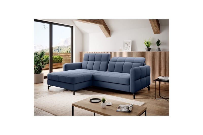 Hörnsoffa Eltap Lorelle 225x160x105 cm - Omega 86, Blå, Vänster - Möbler - Vardagsrum - Bäddsoffor