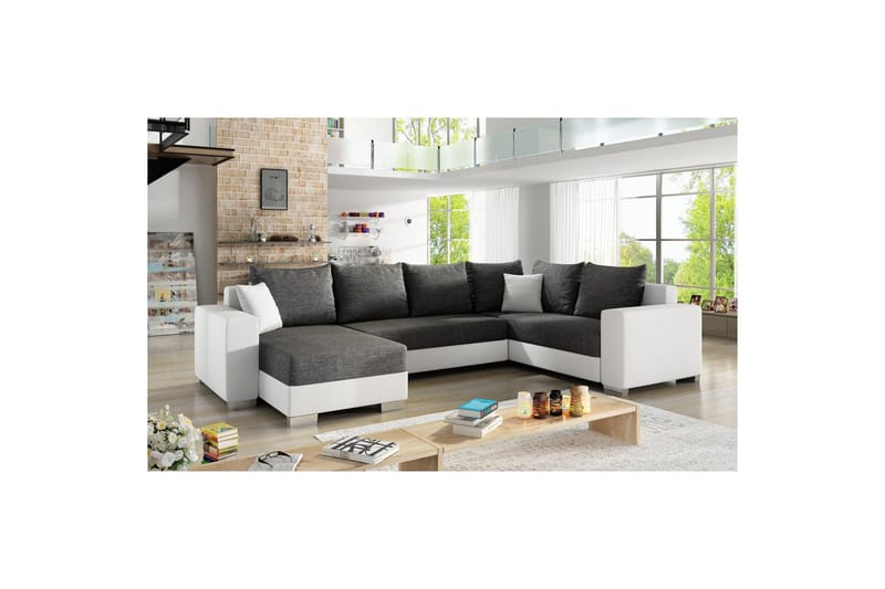 Hörnsoffa Eltap Marco 312x210x92 cm - Sawana 05, Soft 17, Grå, Vit, Vänster - Möbler - Vardagsrum - Bäddsoffor - Hörnbäddsoffa