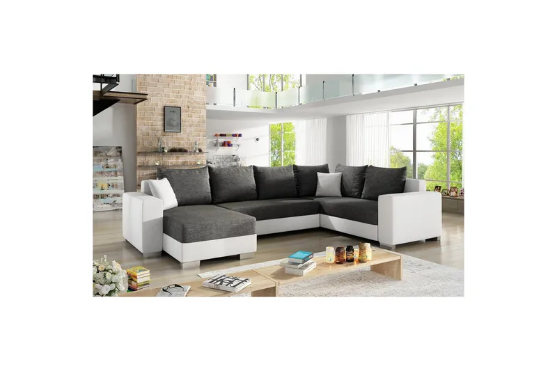 Hörnsoffa Eltap Marco 312x210x92 cm, Sawana 05, Soft 17, Grå, Vit, Vänster