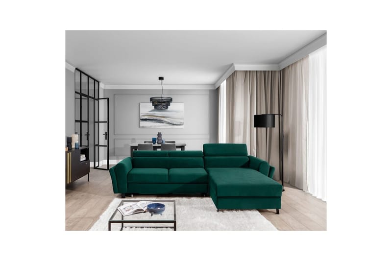 Hörnsoffa Eltap Mariall 288x200x92 cm - Monolith 37, Grön, Höger - Möbler - Vardagsrum - Bäddsoffor