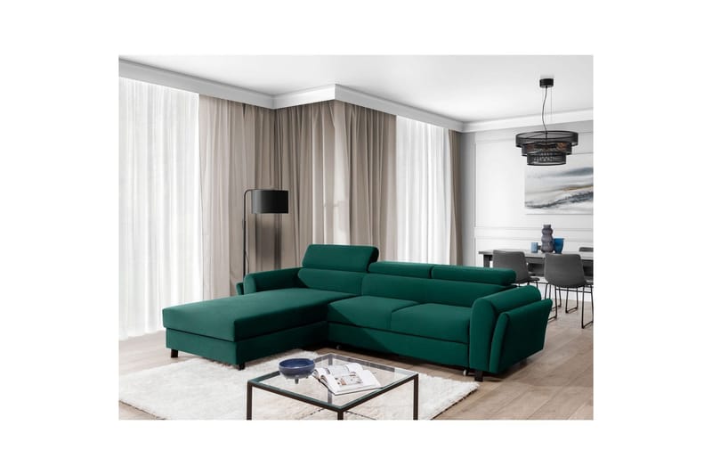 H örnsoffa Eltap Mariall 288x200x92 cm - Monolith 37, Grön, Vänster - Möbler - Vardagsrum - Bäddsoffor