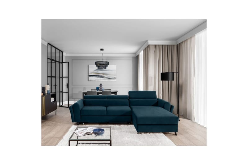 Hörnsoffa Eltap Mariall 288x200x92 cm - Monolith 77, Blå, Höger - Möbler - Vardagsrum - Bäddsoffor