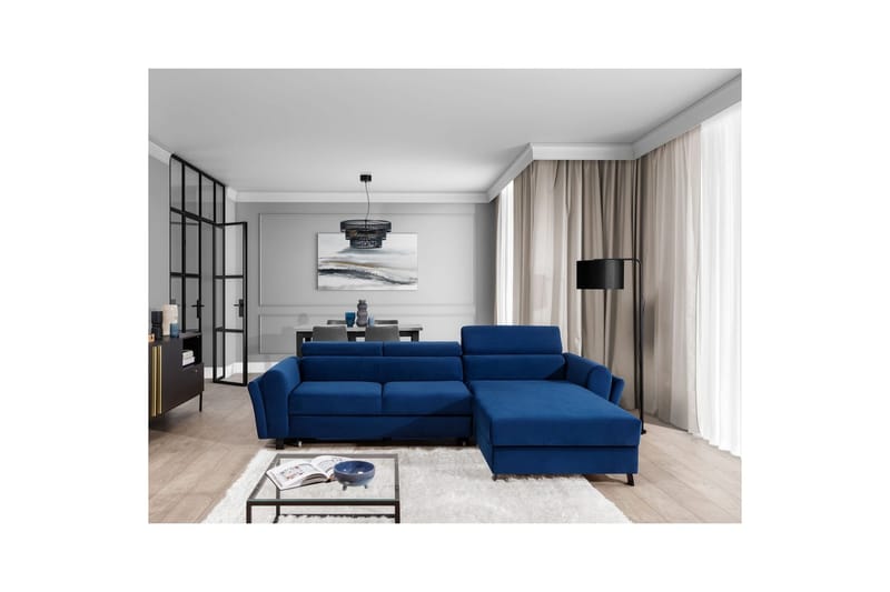 Hörnsoffa Eltap Mariall 288x200x92 cm - Riviera 81, Blå, Höger - Möbler - Vardagsrum - Bäddsoffor