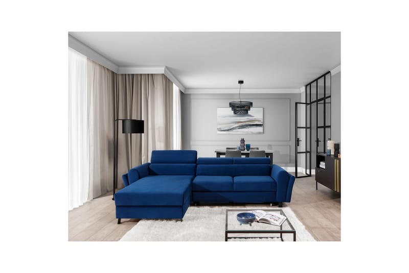 Hörnsoffa Eltap Mariall 288x200x92 cm - Riviera 81, Blå, Vänster - Möbler - Vardagsrum - Bäddsoffor
