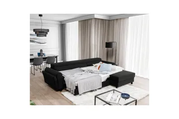 Hörnsoffa Eltap Mariall 288x200x92 cm - Sawana 14, Svart, Höger - Möbler - Vardagsrum - Bäddsoffor