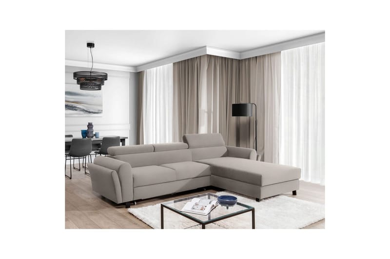 Hörnsoffa Eltap Mariall 288x200x92 cm - Paros 02, Beige, Höger - Möbler - Vardagsrum - Bäddsoffor