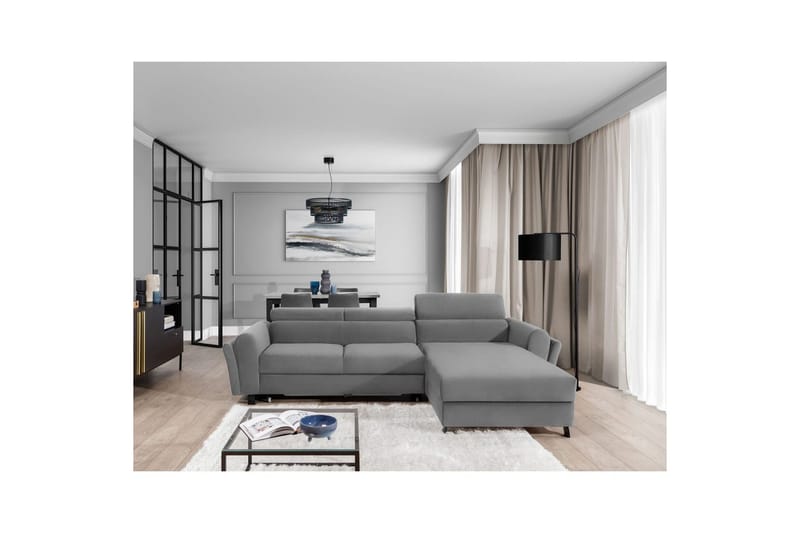 Hörnsoffa Eltap Mariall 288x200x92 cm - Paros 05, Ljusgrå, Höger - Möbler - Vardagsrum - Bäddsoffor