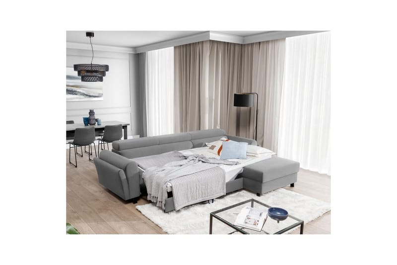 Hörnsoffa Eltap Mariall 288x200x92 cm - Paros 05, Ljusgrå, Höger - Möbler - Vardagsrum - Bäddsoffor