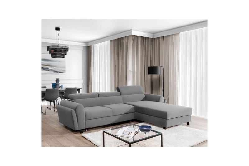 Hörnsoffa Eltap Mariall 288x200x92 cm - Paros 05, Ljusgrå, Höger - Möbler - Vardagsrum - Bäddsoffor