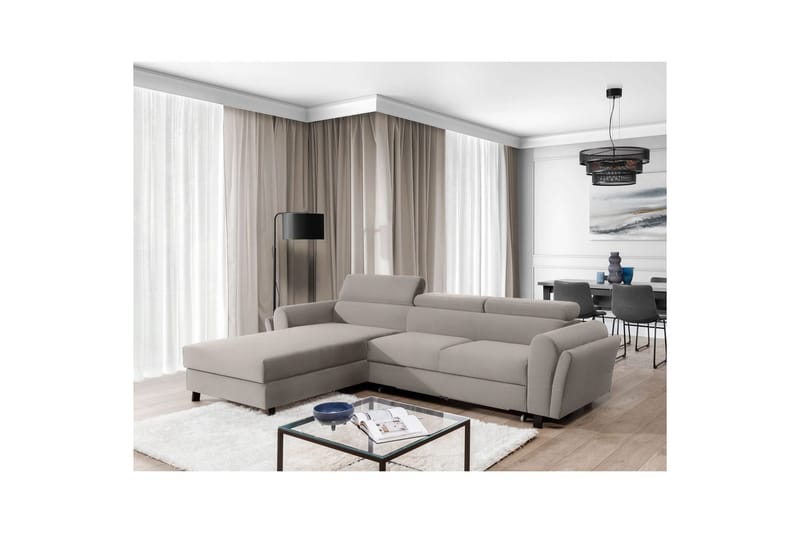 Hörnsoffa Eltap Mariall 288x200x92 cm - Paros 02, Beige, Vänster - Möbler - Vardagsrum - Bäddsoffor