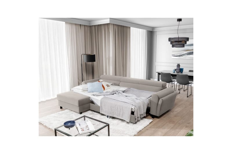 Hörnsoffa Eltap Mariall 288x200x92 cm - Paros 02, Beige, Vänster - Möbler - Vardagsrum - Bäddsoffor