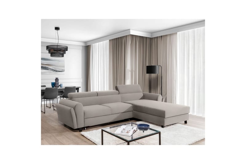 Hörnsoffa Eltap Mariall 288x200x92 cm - Paros 02, Beige, Höger - Möbler - Vardagsrum - Bäddsoffor